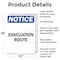 Signmission Evacuation Route, 12 in W x Rectangle, Aluminum OS-2PACK-NS-A-1218-V-12194 - alternate 6